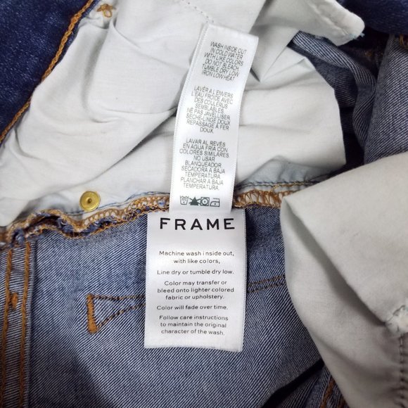 Frame Le Skinny De Jeanne Triangle Hem Jeans In Seabright Exclusive Sz 26 - Picture 9 of 10